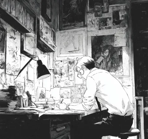 恋爱题材漫画封面：樱花树下相遇的两人